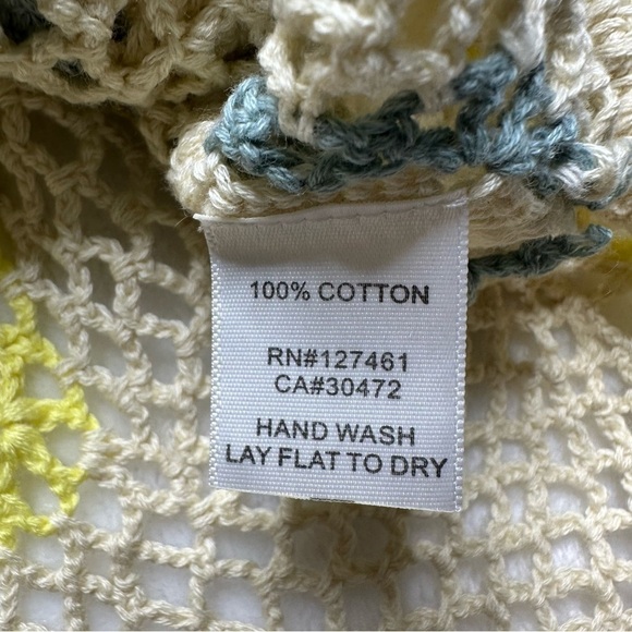 Wildfox Sabrina Fun Granny Square Crochet Mini Dress Cover-up in Cream Pastel - Picture 12 of 14